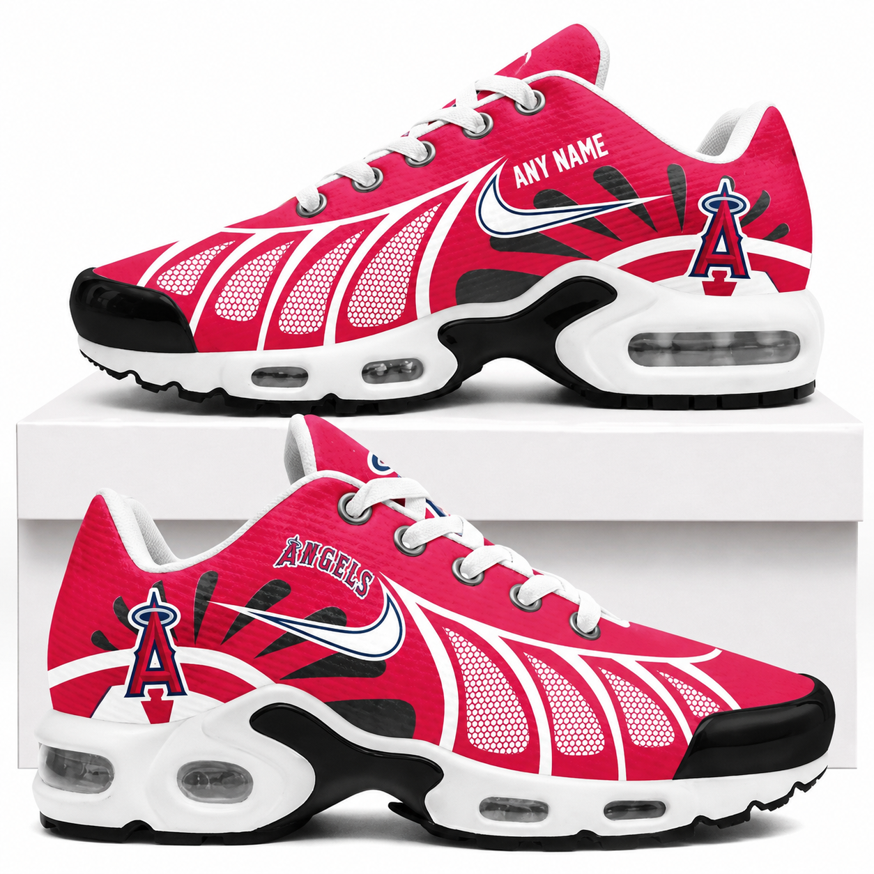 [FLASH SALE] NEW CUSTOMIZED MLB27 LAA LOS ANGELES ANGELS AIR MAX PLUS SNEAKERS