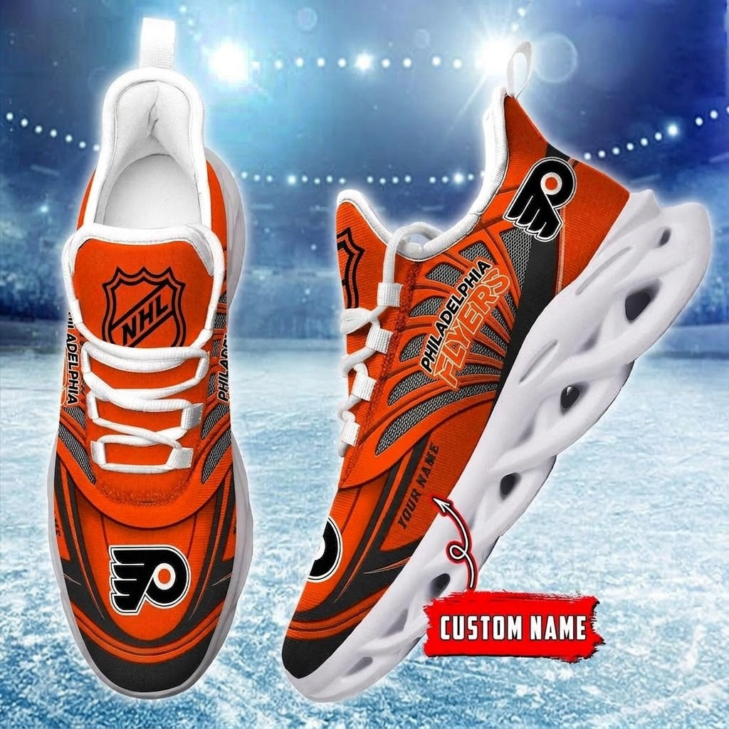 [SUPER SALE] NEW CUSTOMIZED NHL27 PPF PHILADELPHIA FLYERS CLUNKY SNEAKERS