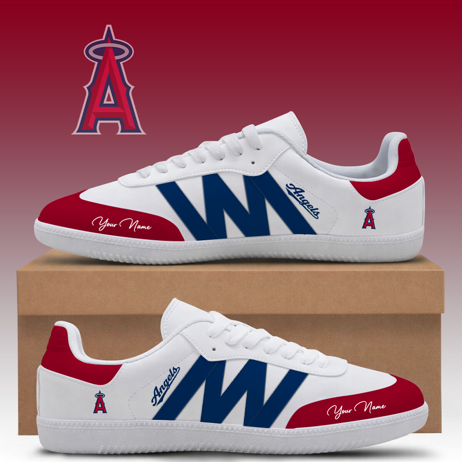 [FLASH SALE] NEW CUSTOMIZED MLB27 LAA LOS ANGELES ANGELS CLASSIC SNEAKERS