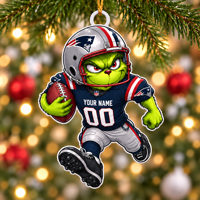 [SPECIAL OFFER] NEW CUSTOMIZED NFL27 NEP NEW ENGLAND PATRIOTS CHRISTMAS ACRYLIC ORNAMENT