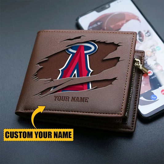 [FLASH SALE] NEW CUSTOMIZED MLB27 LAA LOS ANGELES ANGELS LEATHER WALLET