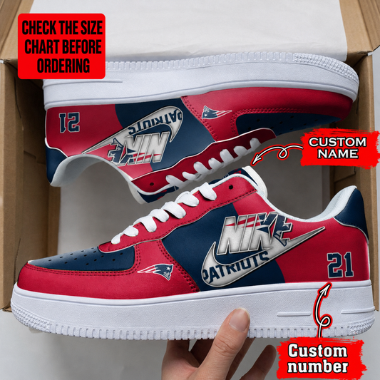 [SPECIAL OFFER] NEW CUSTOMIZED NFL27 NEP NEW ENGLAND PATRIOTS AF1 SHOES
