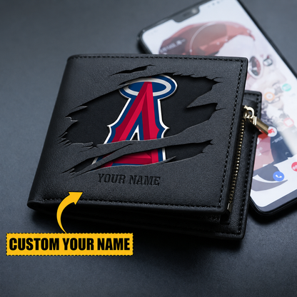 [FLASH SALE] NEW CUSTOMIZED MLB27 LAA LOS ANGELES ANGELS LEATHER WALLET