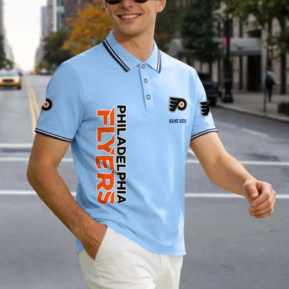 [SUPER SALE] NEW CUSTOMIZED NHL27 PPF PHILADELPHIA FLYERS POLO SHIRT