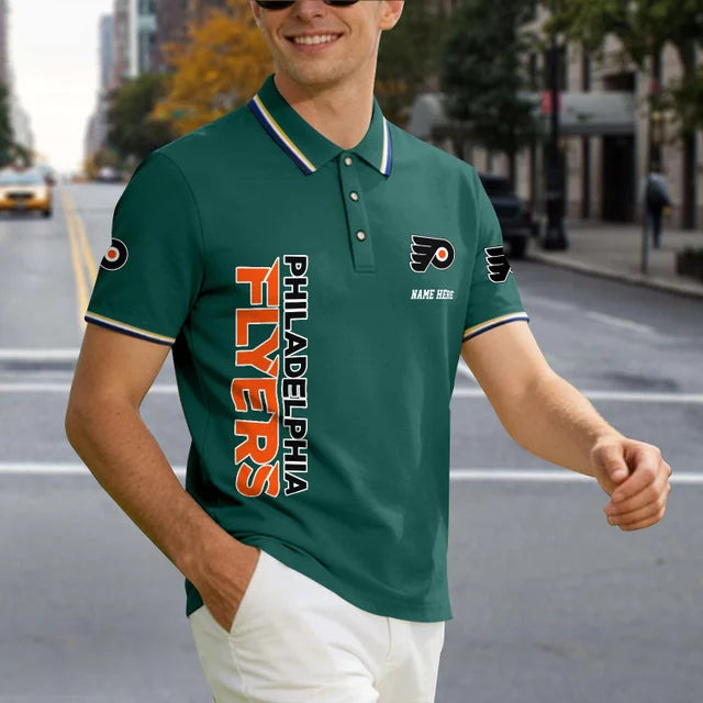 [SUPER SALE] NEW CUSTOMIZED NHL27 PPF PHILADELPHIA FLYERS POLO SHIRT