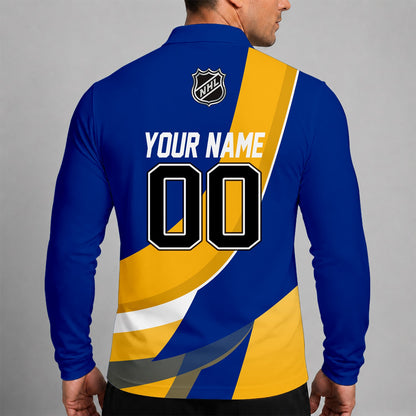 [SUPER SALE] NEW CUSTOMIZED NHL28 BFS BUFFALO SABRES MEN LONG SLEEVE POLO