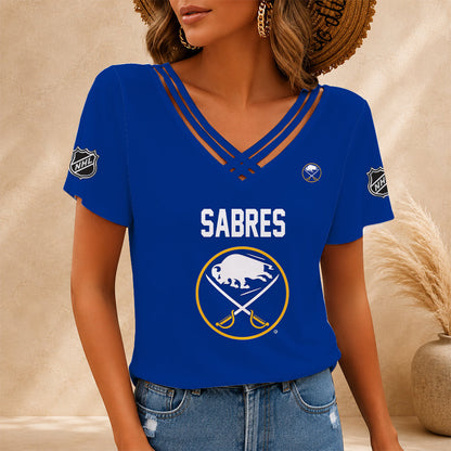 [SUPER SALE] NEW CUSTOMIZED NHL28 BFS BUFFALO SABRES V-NECK SHIRT