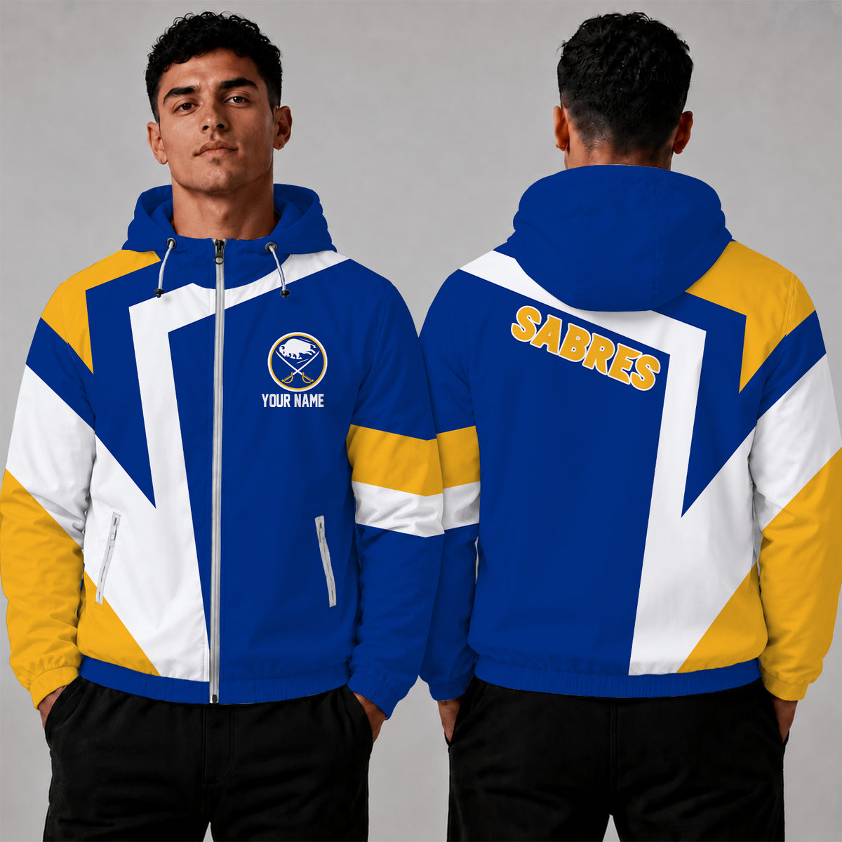 [SUPER SALE] NEW CUSTOMIZED NHL28 BFS BUFFALO SABRES WINDBREAKER JACKET