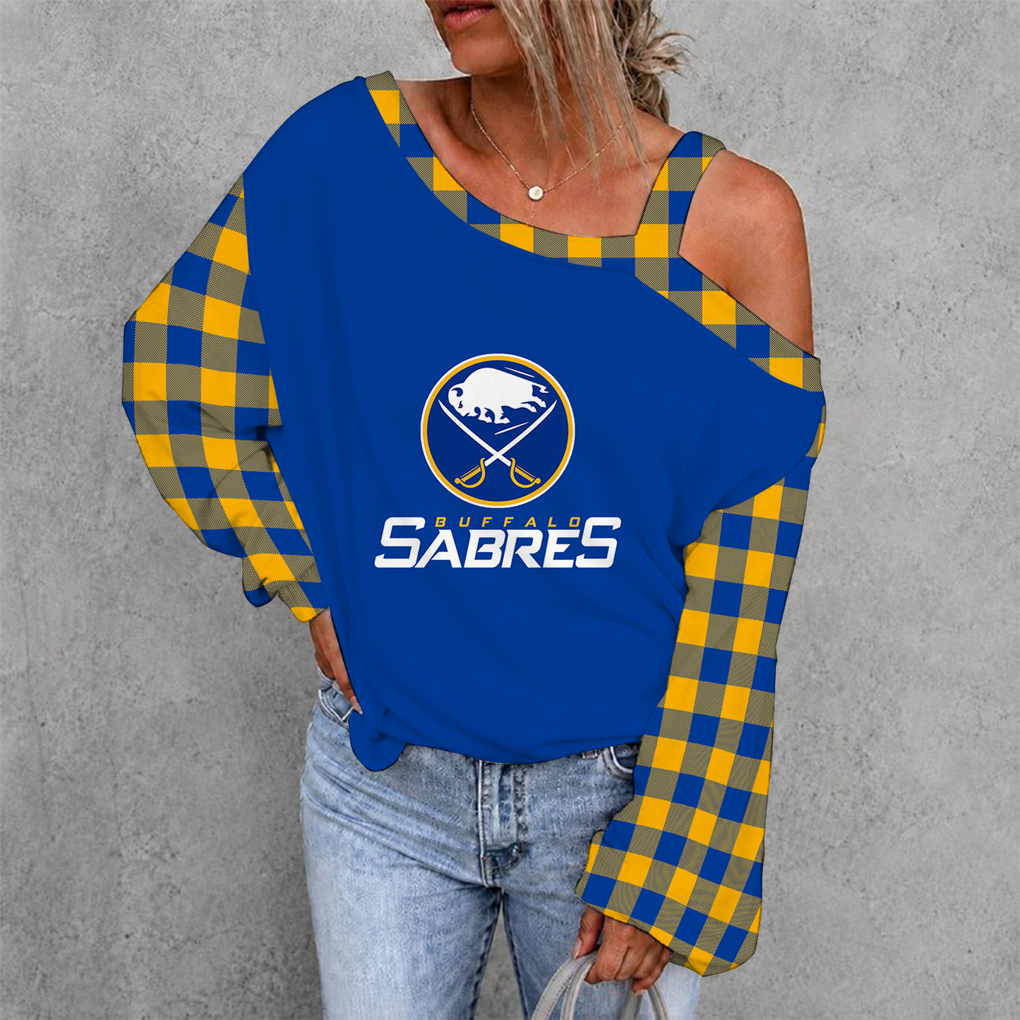 [SUPER SALE] NEW CUSTOMIZED NHL28 BFS BUFFALO SABRES DROP SHOULDER SWEATSHIRT