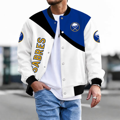 [SUPER SALE] NEW CUSTOMIZED NHL28 BFS BUFFALO SABRES SATIN VARSITY JACKET & BASEBALL JACKET