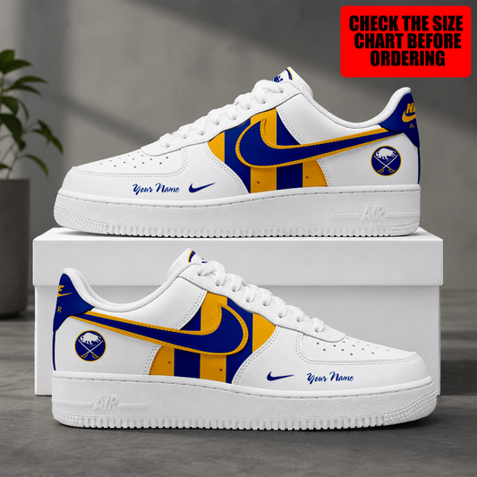[SUPER SALE] NEW CUSTOMIZED NHL28 BFS BUFFALO SABRES AF1 SHOES