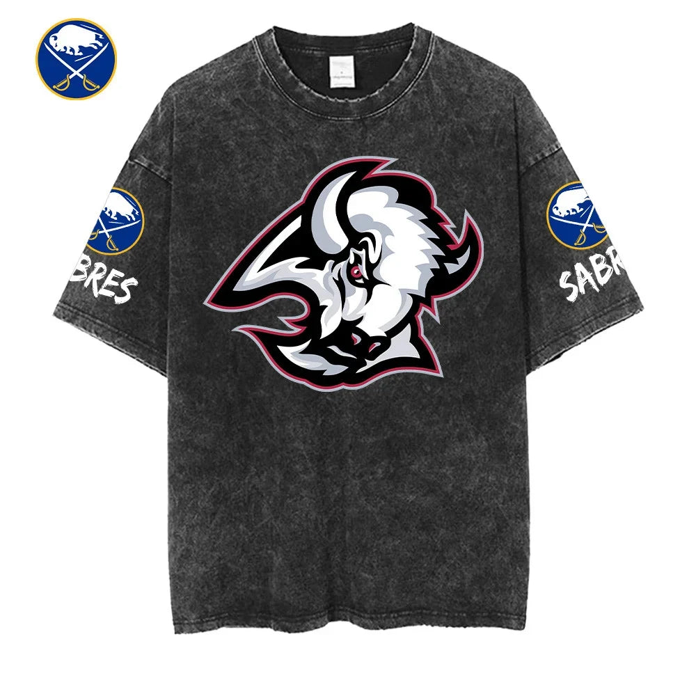 [SUPER SALE] NEW CUSTOMIZED NHL28 BFS BUFFALO SABRES MULTICOLOR WASHED TEE