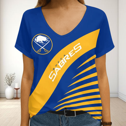 [SUPER SALE] NEW CUSTOMIZED NHL28 BFS BUFFALO SABRES V-NECK FEMALE SHIRT
