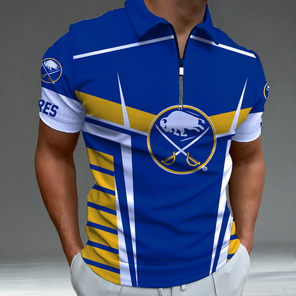 [SUPER SALE] NEW CUSTOMIZED NHL28 BFS BUFFALO SABRES POLO SHIRT