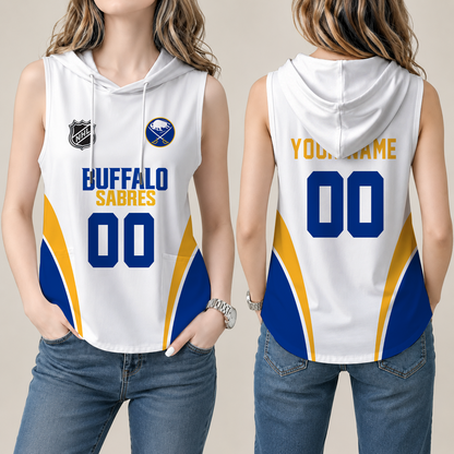 [SUPER SALE] NEW CUSTOMIZED NHL28 BFS BUFFALO SABRES WOMEN'S SLEEVELESS HOODED POCKET TANK TOP