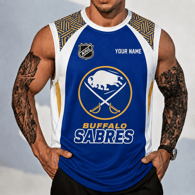 [SUPER SALE] NEW CUSTOMIZED NHL28 BFS BUFFALO SABRES TANK TOP & GYM SHIRT