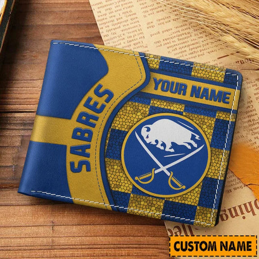 LIMITED EDITION - NEW CUSTOMIZED NHL28 BFS BUFFALO SABRES LEATHER WALLET