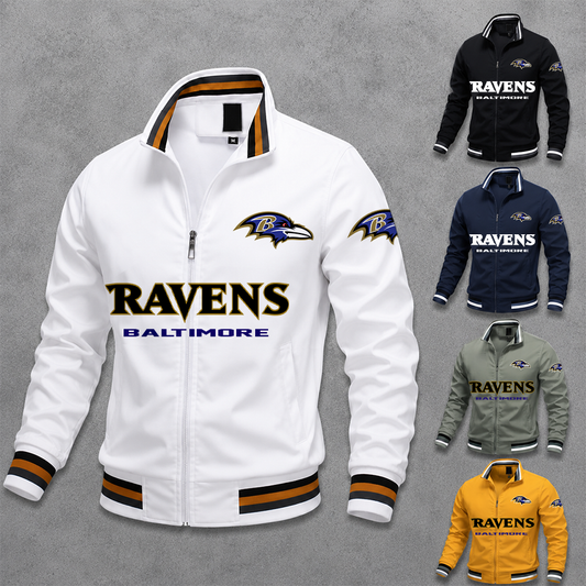 [SPECIAL OFFER] NEW CUSTOMIZED NFL28 BTR BALTIMORE RAVENS MULTICOLOR MEN'S CASUAL JACKET