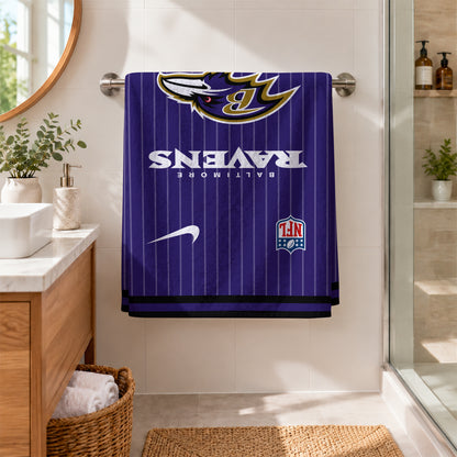 [SPECIAL OFFER] NEW CUSTOMIZED NFL28 BTR BALTIMORE RAVENS BEACH TOWEL