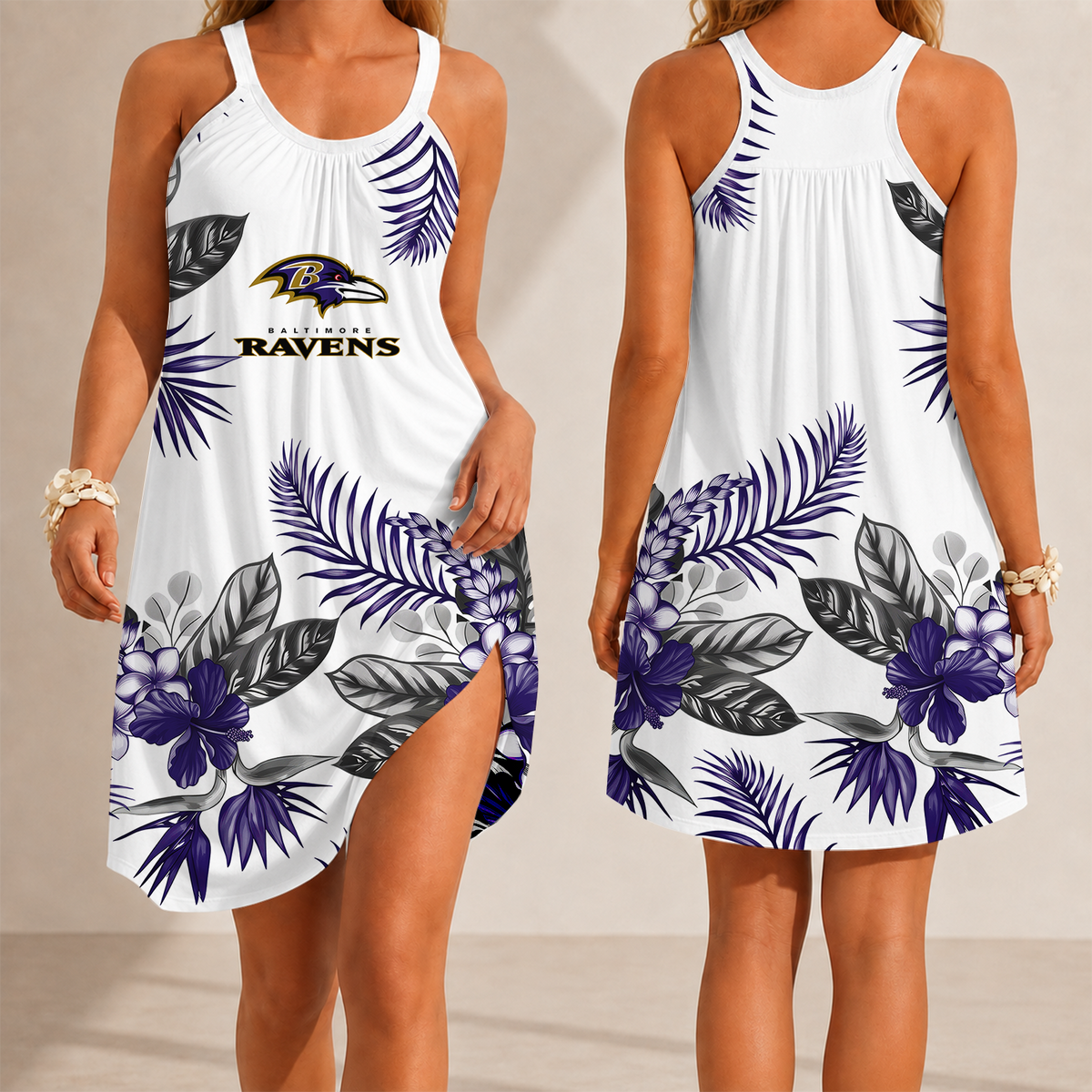 [SPECIAL OFFER] NEW CUSTOMIZED NFL28 BTR BALTIMORE RAVENS CAMISOLE DRESS
