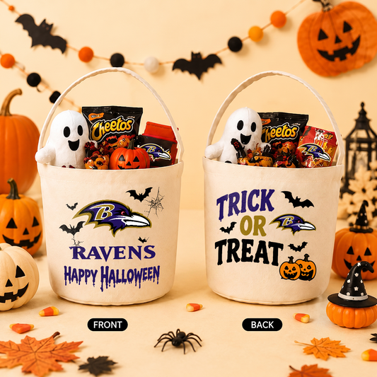 [SPECIAL OFFER] NEW CUSTOMIZED NFL28 BTR BALTIMORE RAVENS HALLOWEEN BASKET