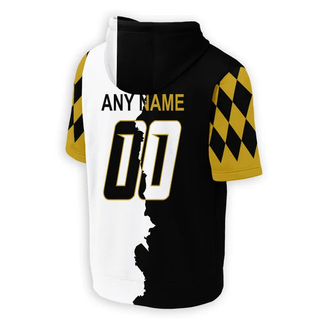 [SPECIAL OFFER] NEW CUSTOMIZED NFL28 BTR BALTIMORE RAVENS SHORT SLEEVE HOODIE T-SHIRT