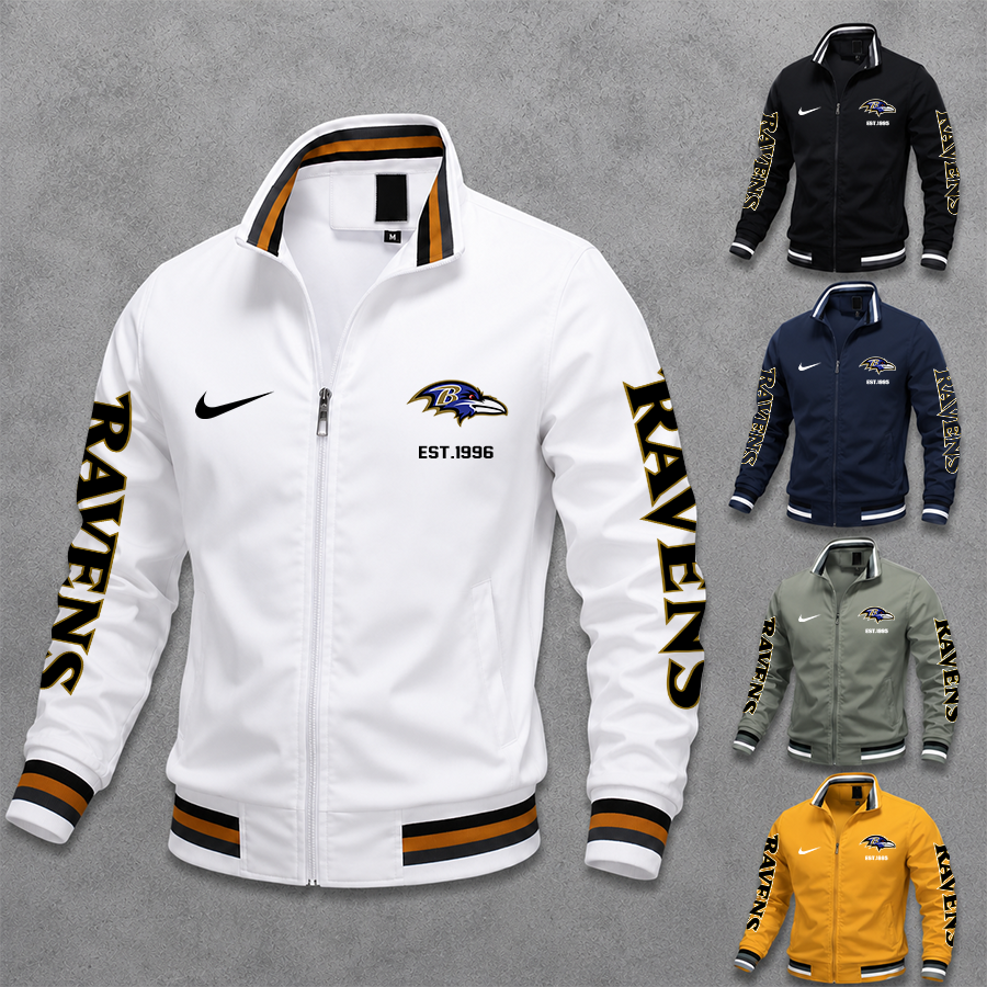 [SPECIAL OFFER] NEW CUSTOMIZED NFL28 BTR BALTIMORE RAVENS MEN'S CASUAL JACKET