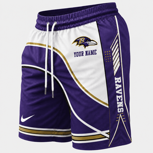 [SPECIAL OFFER] NEW CUSTOMIZED NFL28 BTR BALTIMORE RAVENS SHORT PANTS
