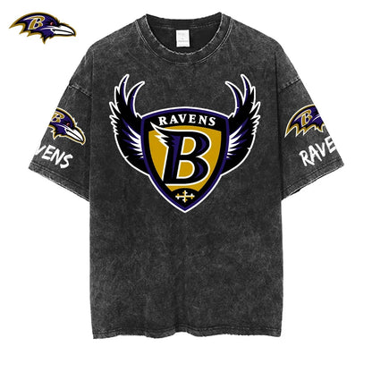 [SPECIAL OFFER] NEW CUSTOMIZED NFL28 BTR BALTIMORE RAVENS FUNNY MULTICOLOR WASHED TEE