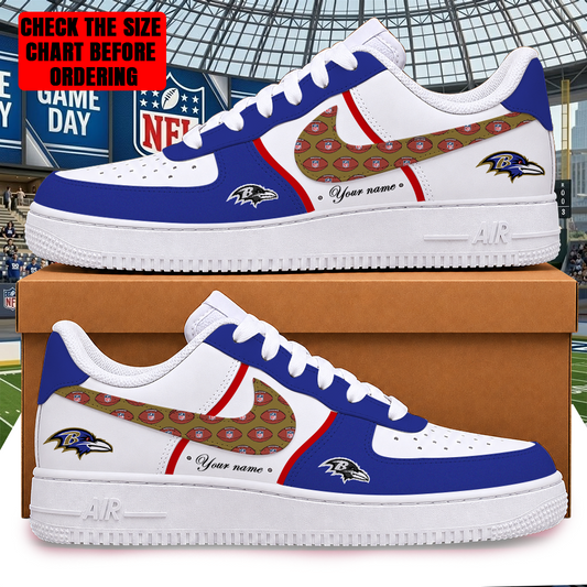[SPECIAL OFFER] NEW CUSTOMIZED NFL28 BTR BALTIMORE RAVENS AF1 SHOES
