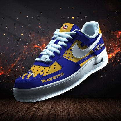 LIMITED EDITION - NEW CUSTOMIZED NFL28 BTR BALTIMORE RAVENS AF1 SNEAKERS