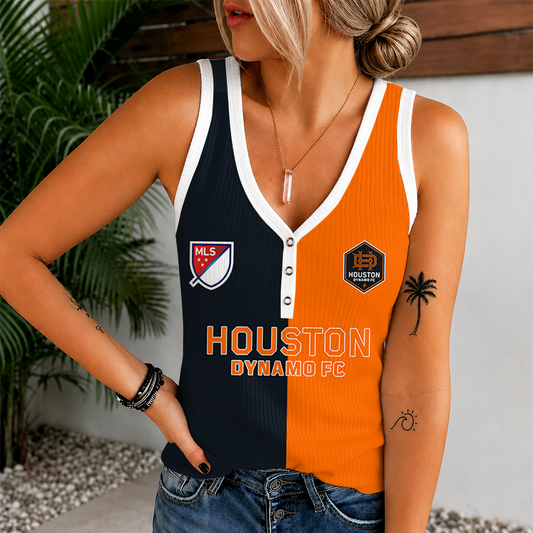 [FAN EXCLUSIVE] NEW CUSTOMIZED MLS28 HDF HOUSTON DYNAMO FC V-NECK TANK TOP