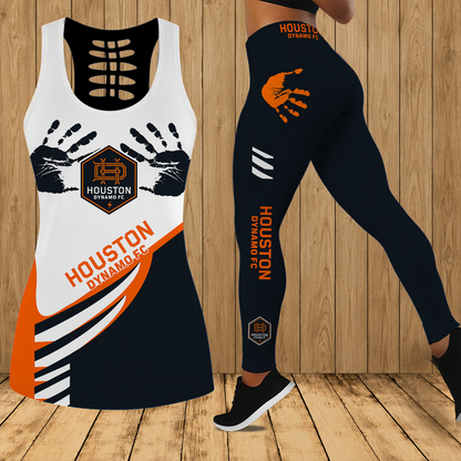 [FAN EXCLUSIVE] NEW CUSTOMIZED MLS28 HDF HOUSTON DYNAMO FC HOLLOW TANK TOP & LEGGINGS SET