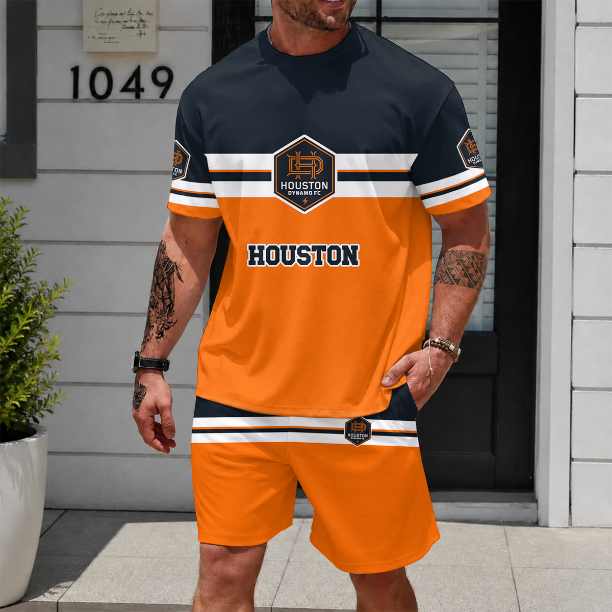 [FAN EXCLUSIVE] NEW CUSTOMIZED MLS28 HDF HOUSTON DYNAMO FC UNISEX T-SHIRT & SHORTS SET