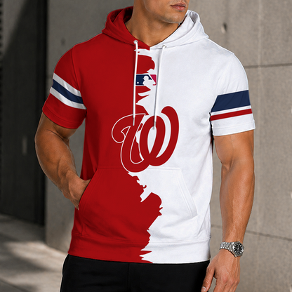 [FLASH SALE] NEW CUSTOMIZED MLB28 WNS WASHINGTON NATIONALS SHORT SLEEVE HOODIE