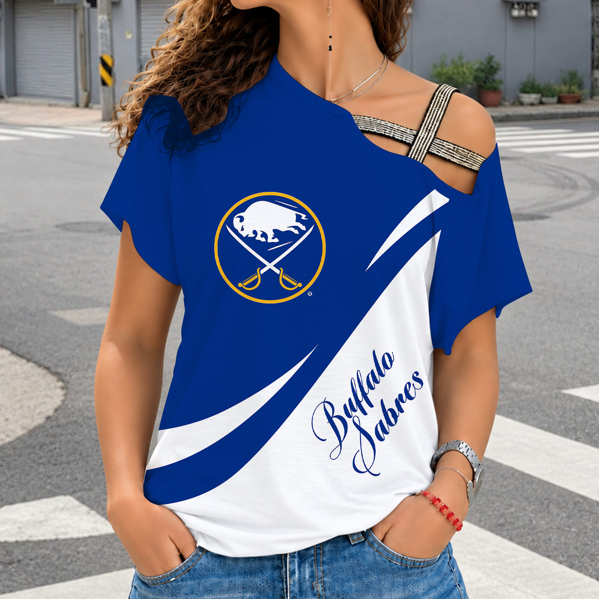 [SUPER SALE] NEW CUSTOMIZED NHL28 BFS BUFFALO SABRES SHOULDER SHIRT