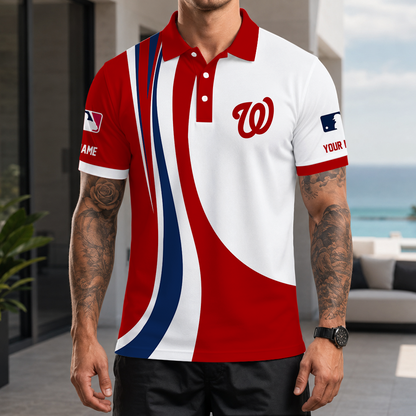 [FLASH SALE] NEW CUSTOMIZED MLB28 WNS WASHINGTON NATIONALS POLO SHIRT
