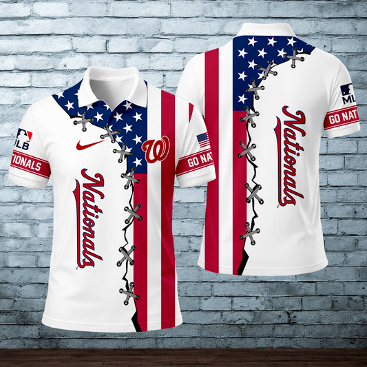 [FLASH SALE] NEW CUSTOMIZED MLB28 WNS WASHINGTON NATIONALS POLO SHIRT
