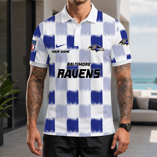 [SPECIAL OFFER] NEW CUSTOMIZED NFL28 BTR BALTIMORE RAVENS POLO SHIRT