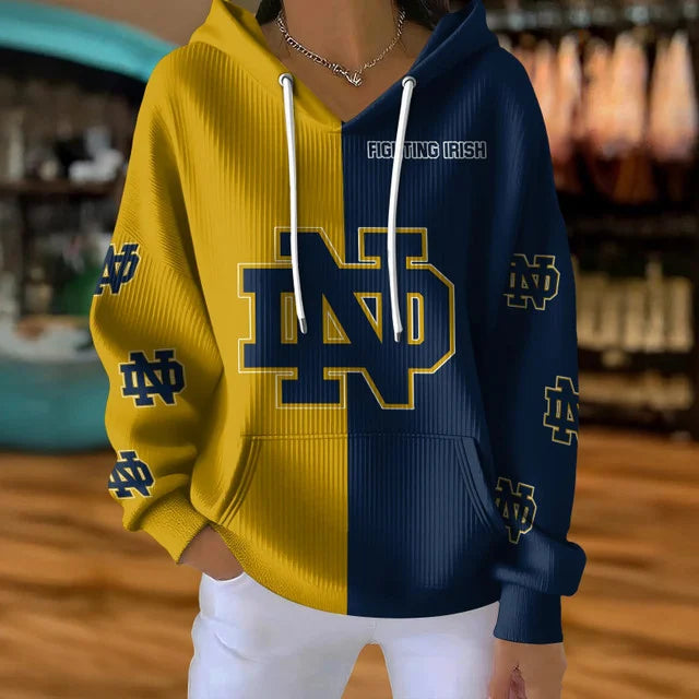 [FAN FAVORITE] NEW CUSTOMIZED NCAA FBS28 NFI NOTRE DAME FIGHTING IRISH RIBBED HOODIE & SWEATSHIRT