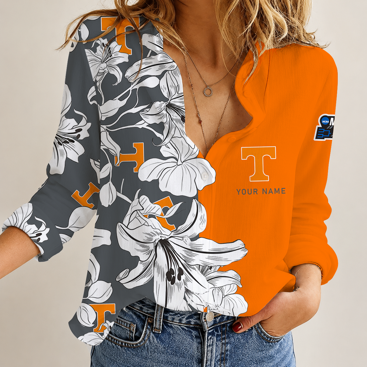 [FAN FAVORITE] NEW CUSTOMIZED NCAA MAM28 TNV TENNESSEE VOLUNTEERS STRAPPY WOMEN CASUAL SHIRT