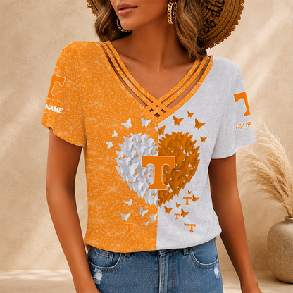 [FAN FAVORITE] NEW CUSTOMIZED NCAA MAM28 TNV TENNESSEE VOLUNTEERS V-NECK SHIRT