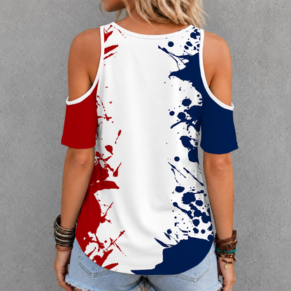 [FLASH SALE] NEW CUSTOMIZED MLB28 WNS WASHINGTON NATIONALS CRISS CROSS V-NECK TOP