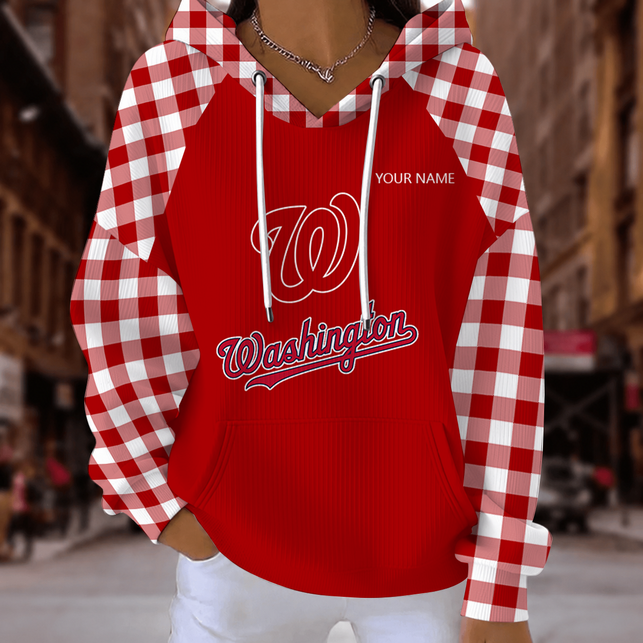[FLASH SALE] NEW CUSTOMIZED MLB28 WNS WASHINGTON NATIONALS RIBBED HOODIE & SWEATSHIRT