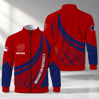 [FLASH SALE] NEW CUSTOMIZED MLB28 WNS WASHINGTON NATIONALS STAND COLLAR JACKET