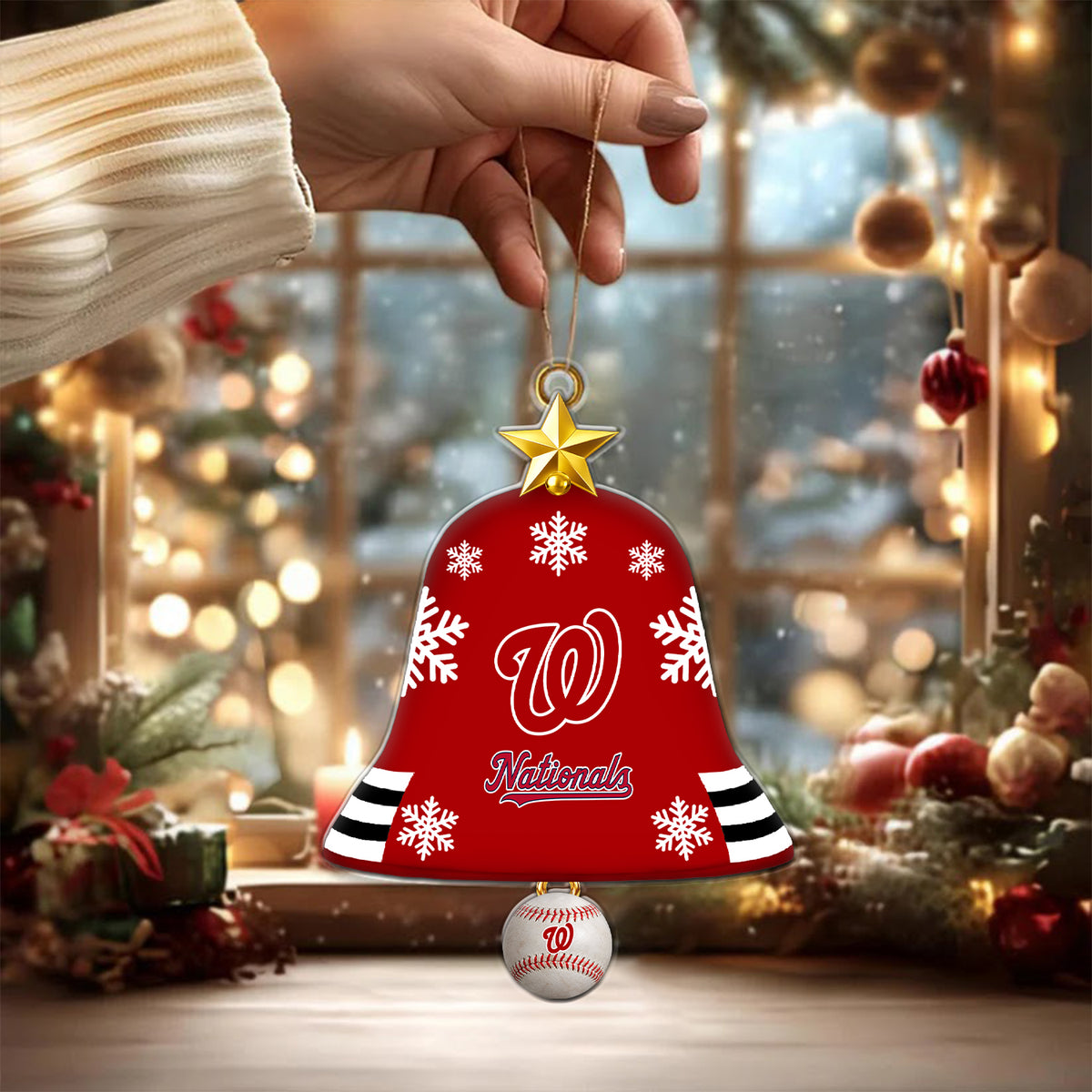 [FLASH SALE] NEW CUSTOMIZED MLB28 WNS WASHINGTON NATIONALS CHRISTMAS ACRYLIC ORNAMENT