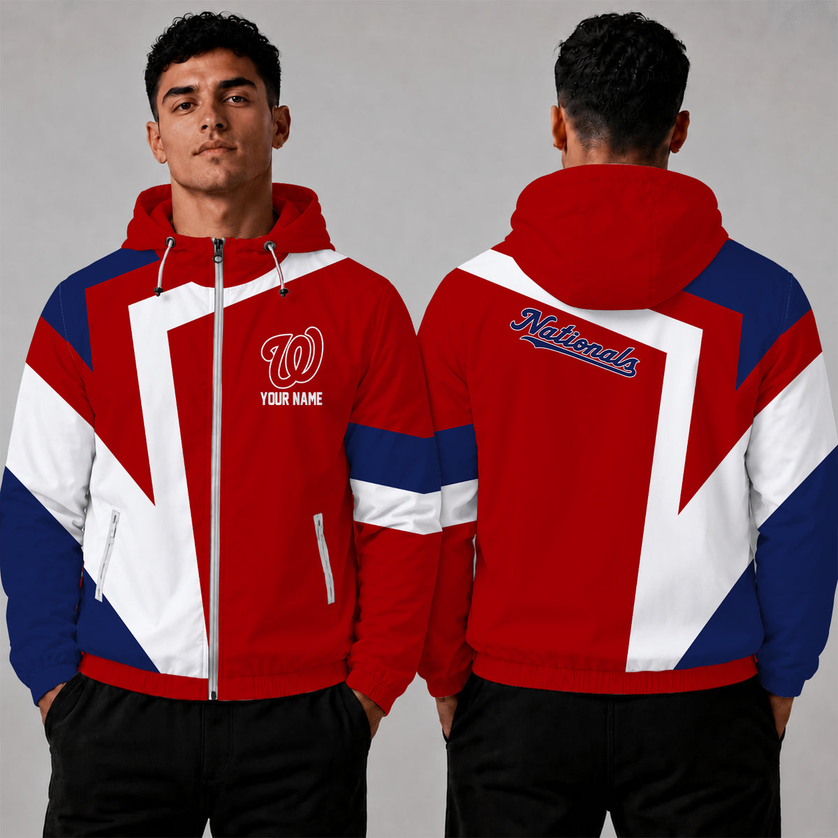 [FLASH SALE] NEW CUSTOMIZED MLB28 WNS WASHINGTON NATIONALS WINDBREAKER JACKET