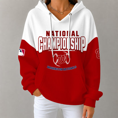 [FLASH SALE] NEW CUSTOMIZED MLB28 WNS WASHINGTON NATIONALS RIBBED HOODIE & SWEATSHIRT