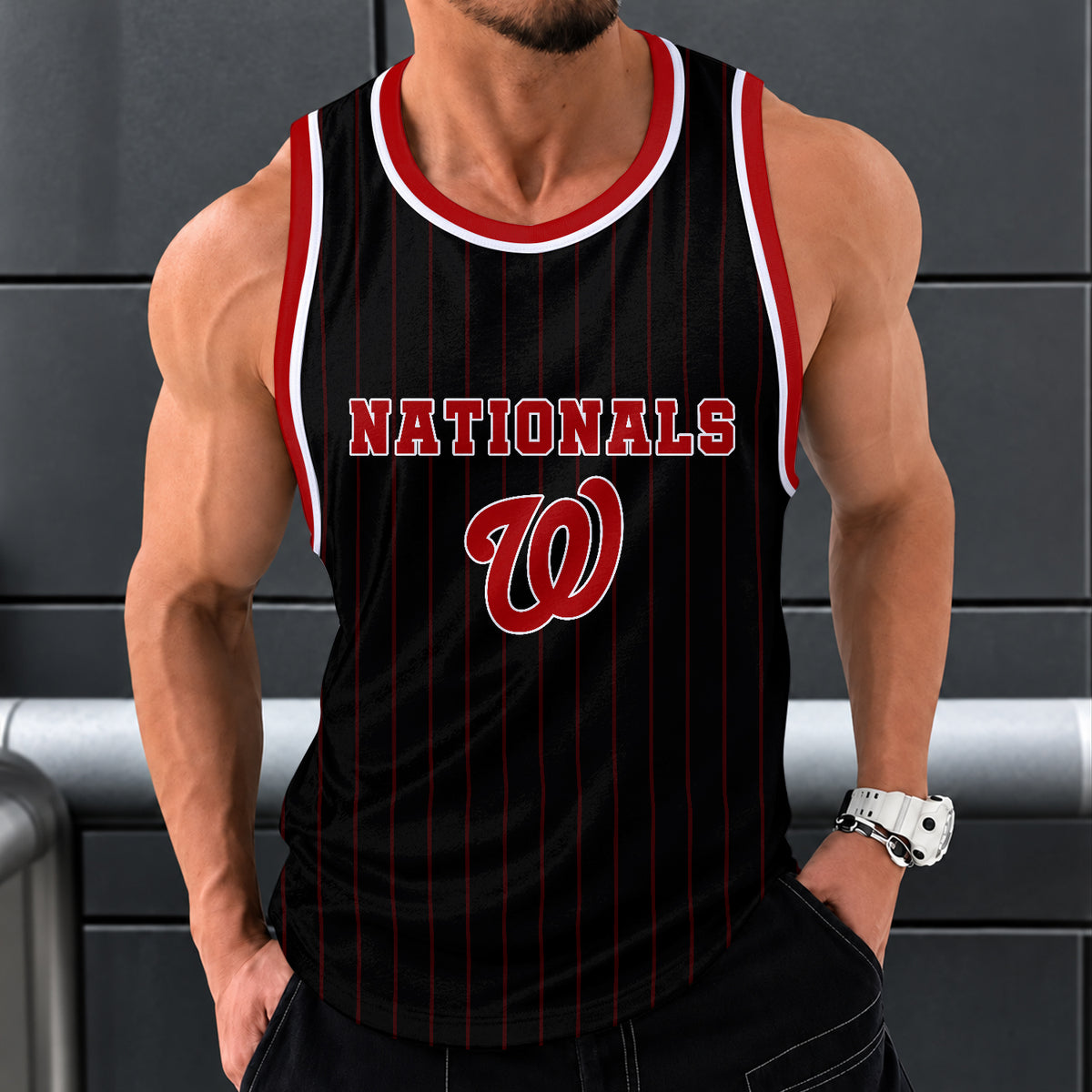 [FLASH SALE] NEW CUSTOMIZED MLB28 WNS WASHINGTON NATIONALS UNISEX TANK TOP