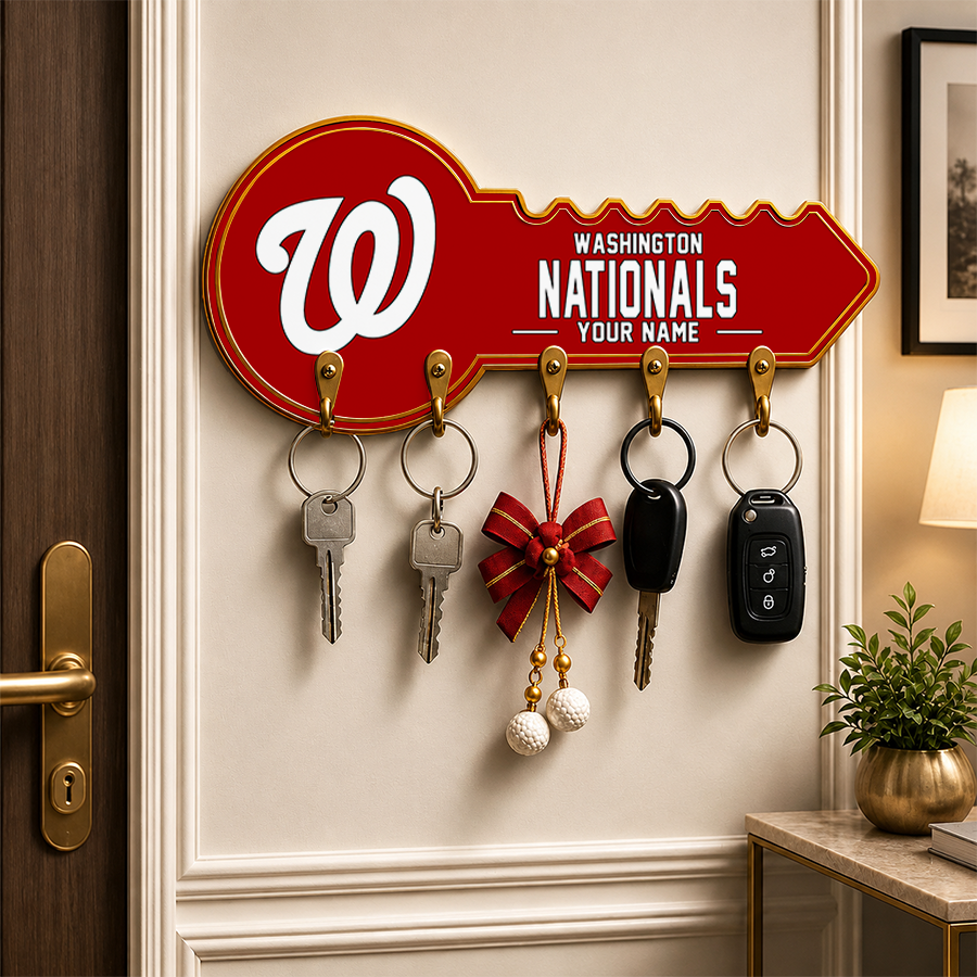 [FLASH SALE] NEW CUSTOMIZED MLB28 WNS WASHINGTON NATIONALS WALL KEY HOLDER FOR HOME